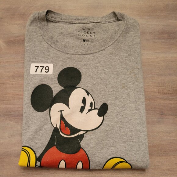 Mickey Mouse Disney Adult Large Gray T-Shirt Graphic Tee Short Sleeve Unisex - Picture 7 of 8